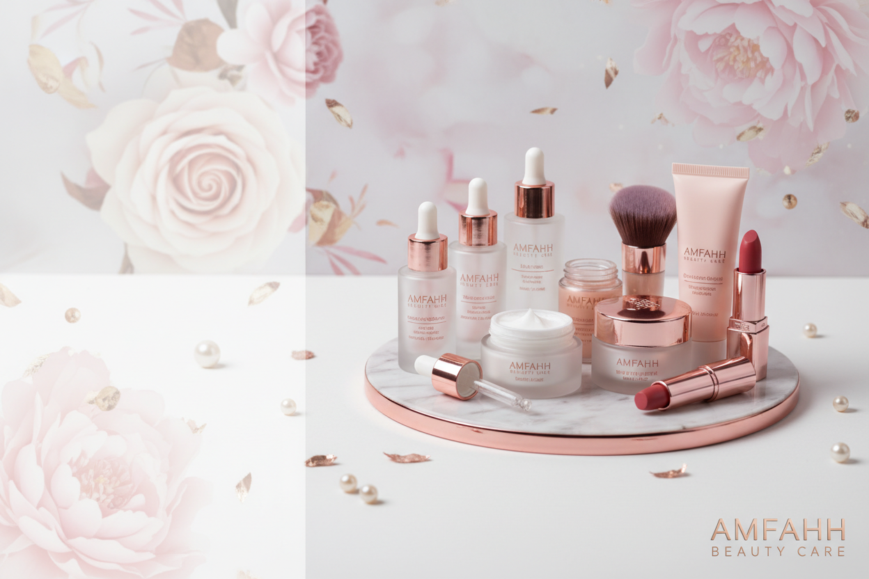 AMFAHH BEAUTY CARE Brand se ek cosmetic ka banner bana do
