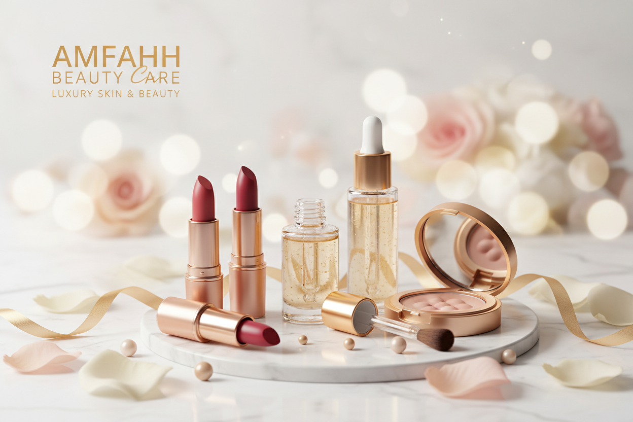AMFAHH BEAUTY CARE Brand se Serun & Cosmetic ka banner
